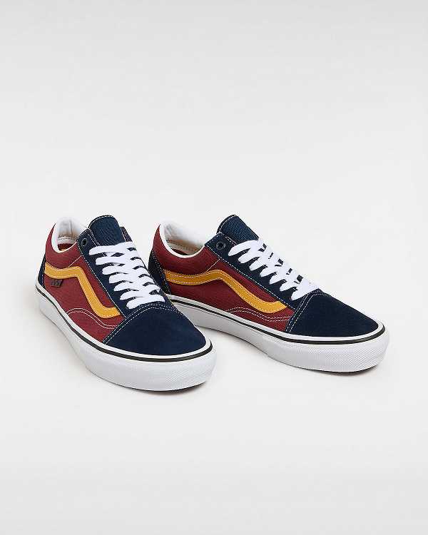 Women Vans Old Skool Skate Shoes Blue / Burgundy Malaysia | VN0428591