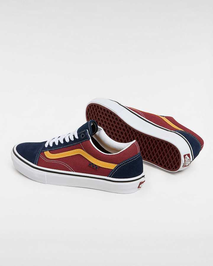 Women Vans Old Skool Skate Shoes Blue / Burgundy Malaysia | VN0428591