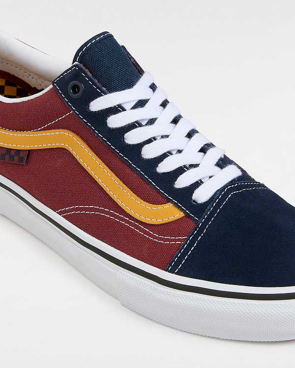 Women Vans Old Skool Skate Shoes Blue / Burgundy Malaysia | VN0428591