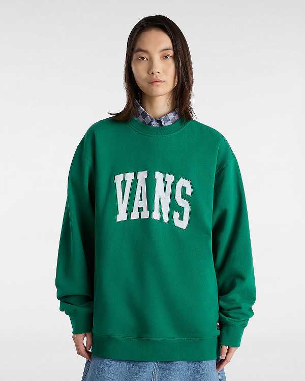 Women Vans Original Standards Varsity Loose Crew Sweatshirt Green Malaysia | VN3851609