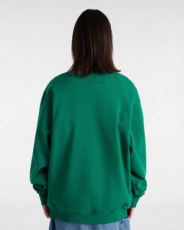 Women Vans Original Standards Varsity Loose Crew Sweatshirt Green Malaysia | VN3851609