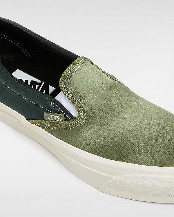 Women Vans Premium 98 Satin Slip On Shoes Green Malaysia | VN8236597