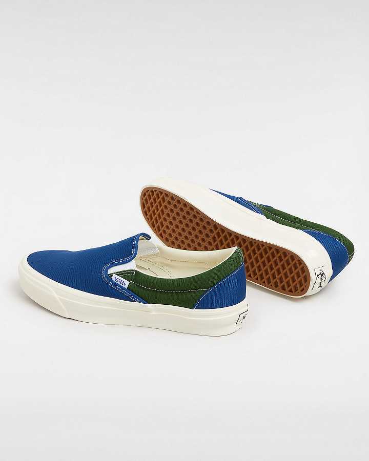 Women Vans Premium 98 Slip On Shoes Blue / Green Malaysia | VN9082574