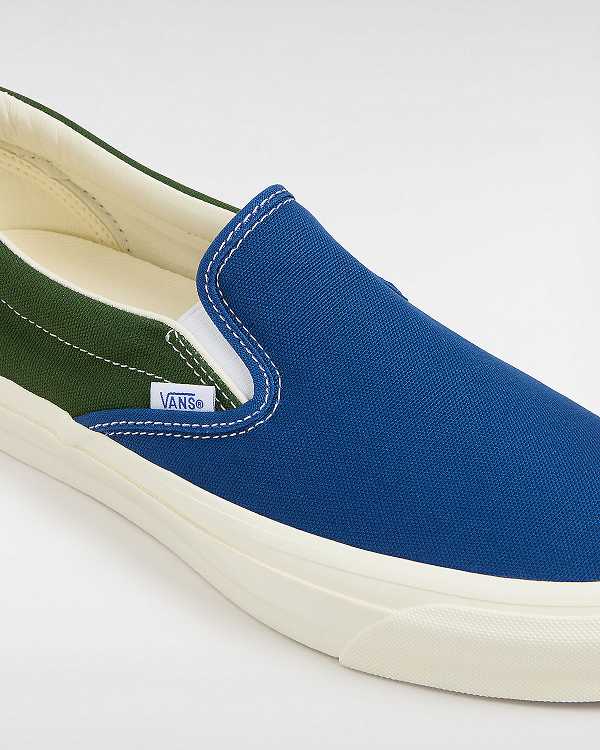 Women Vans Premium 98 Slip On Shoes Blue / Green Malaysia | VN9082574