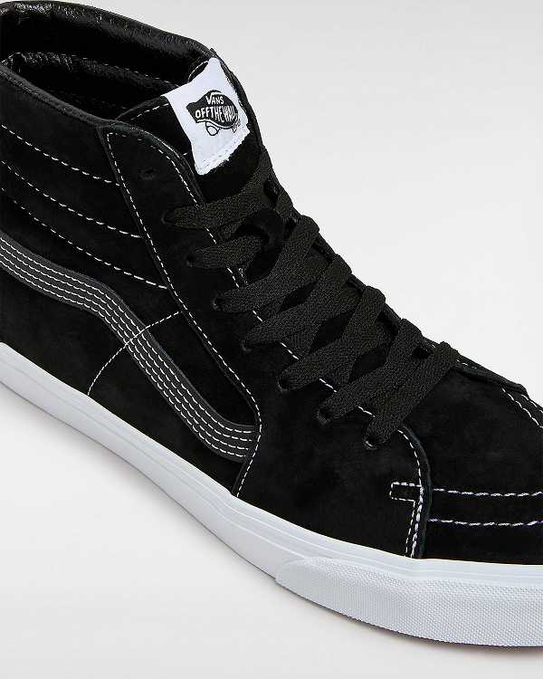 Women Vans Sk8-Hi Pig Suede Skate Shoes Black Malaysia | VN7690158