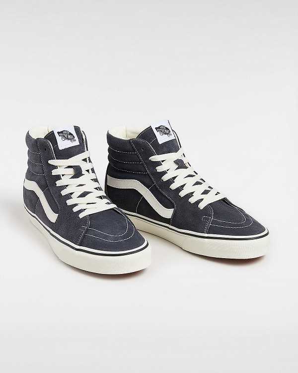 Women Vans Sk8-Hi Pig Suede Skate Shoes Grey Malaysia | VN6425793