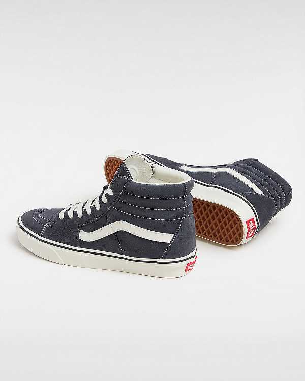 Women Vans Sk8-Hi Pig Suede Skate Shoes Grey Malaysia | VN6425793