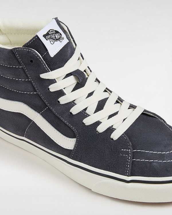 Women Vans Sk8-Hi Pig Suede Skate Shoes Grey Malaysia | VN6425793