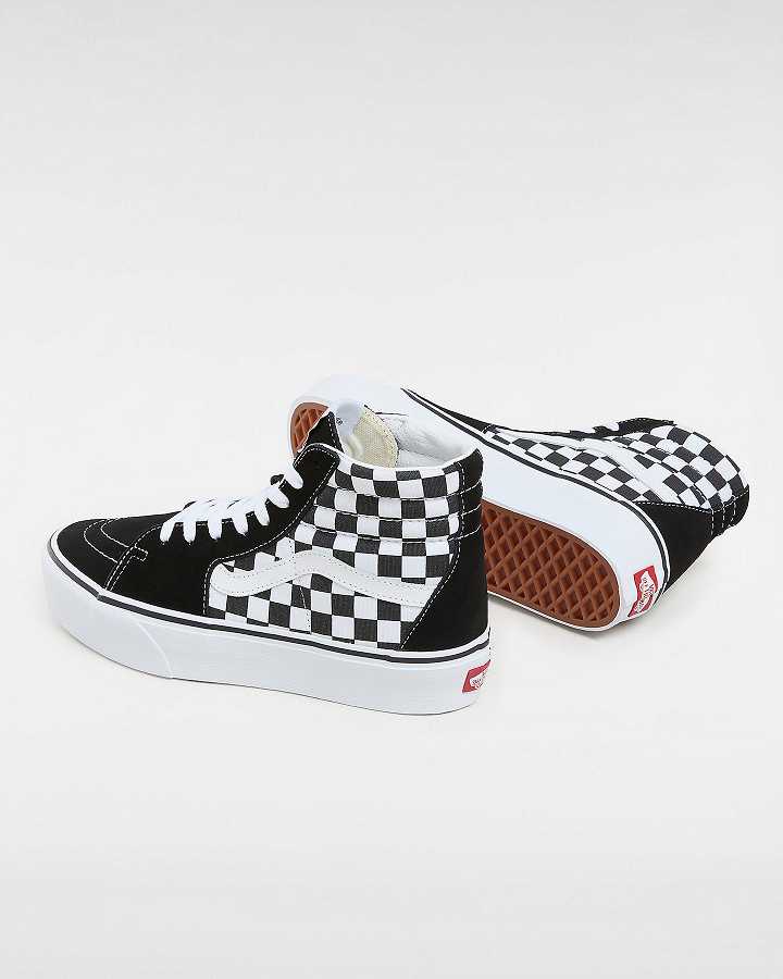 Women Vans Sk8-Hi Platform 2.0 Sneakers Black / White Malaysia | VN1702635