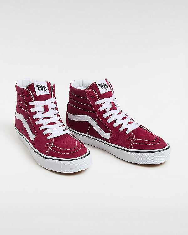 Women Vans Sk8-Hi Skate Shoes Burgundy Malaysia | VN6482901