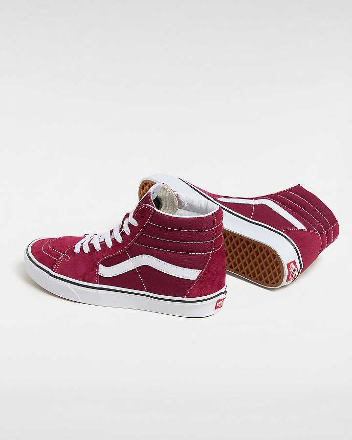 Women Vans Sk8-Hi Skate Shoes Burgundy Malaysia | VN6482901