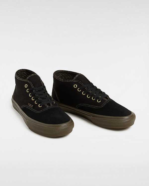 Women Vans Skate Authentic Mid Sneakers Black Malaysia | VN2156934