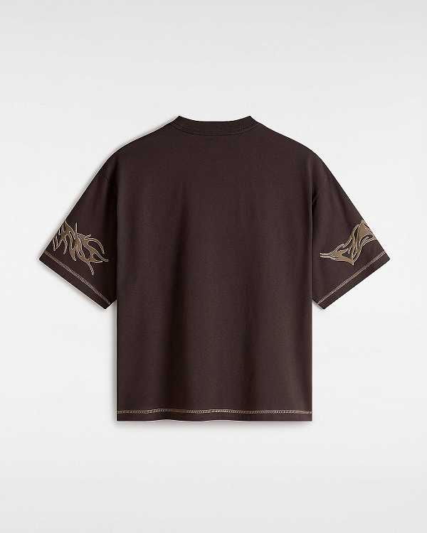 Women Vans Skate Mike Gigliotti Tribal T Shirts Brown Malaysia | VN5169238