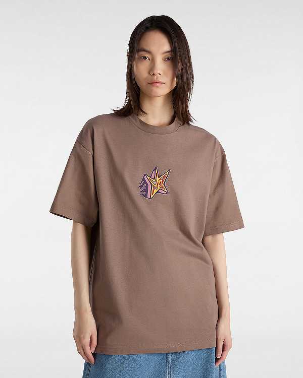 Women Vans Skate Star T Shirts Brown Malaysia | VN8539140