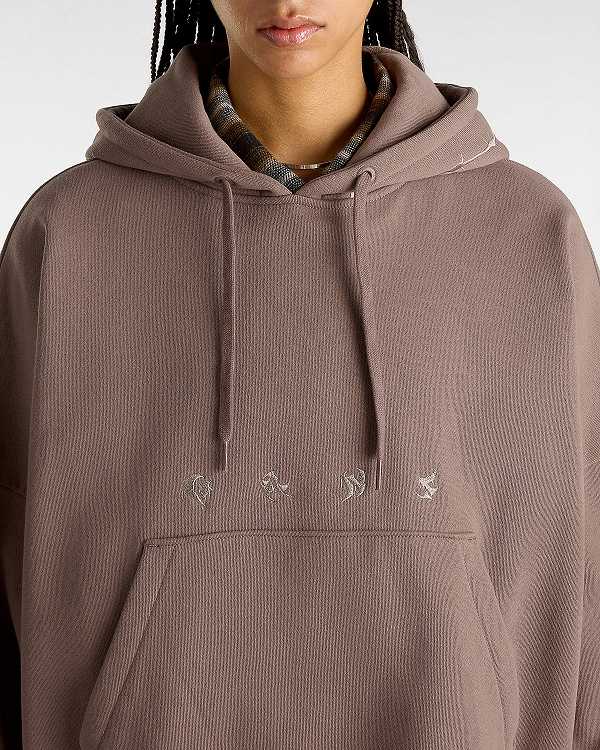 Women Vans Skate Wire Loose Hoodie Brown Malaysia | VN1935784