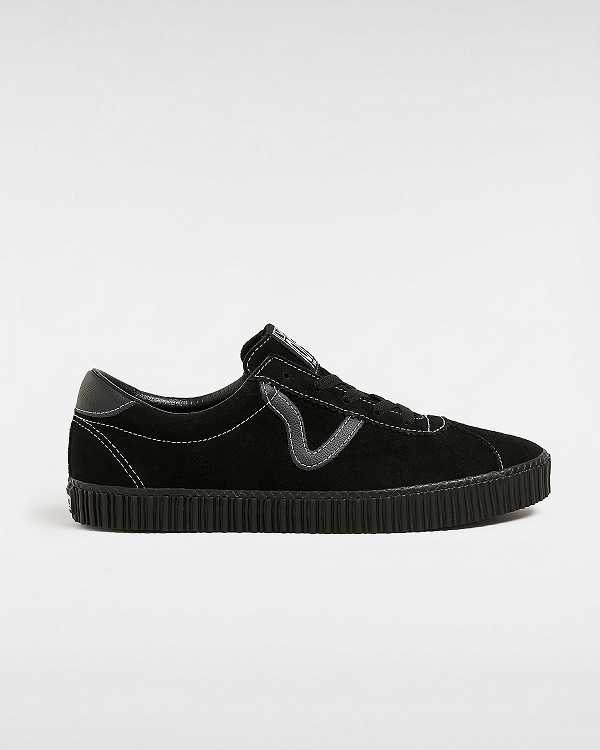 Women Vans Sport Low Creeper Suede Sneakers Black Malaysia | VN2490561