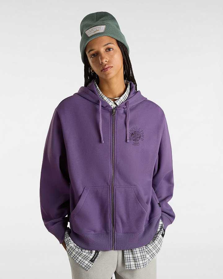 Women Vans Wellness Blousant Hoodie Purple Malaysia | VN3074269