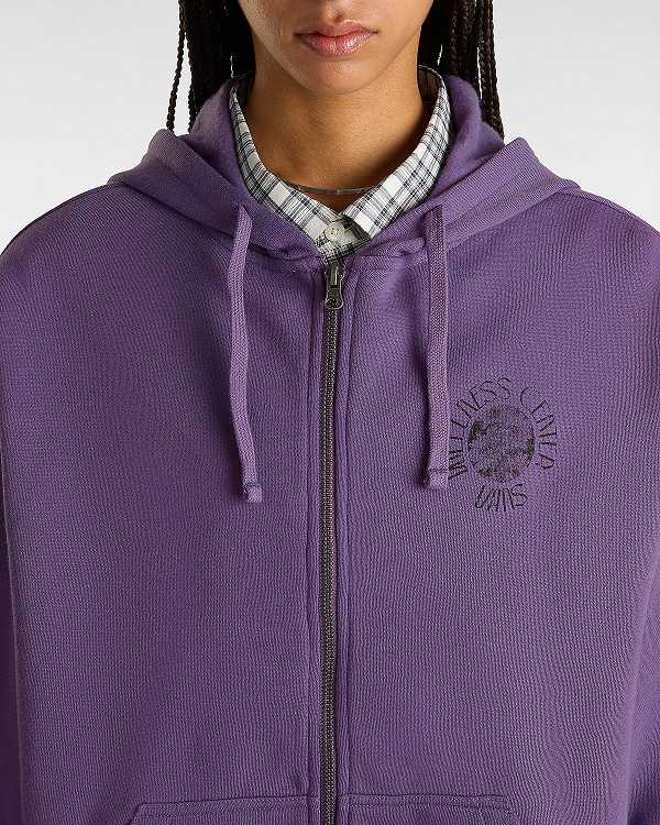 Women Vans Wellness Blousant Hoodie Purple Malaysia | VN3074269